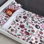 Doll Bedding Set – Fits Barbie Sized Dolls and Blythe Diorama – Pretty Flowers