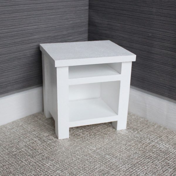 Bedside Table for Doll House – Plain White – 1:6 Scale Bedside Table for Doll House – Plain White – 1:6 Scale