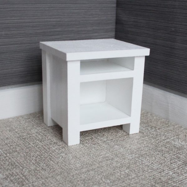 Bedside Table for Doll House – Plain White – 1:6 Scale Bedside Table for Doll House – Plain White – 1:6 Scale