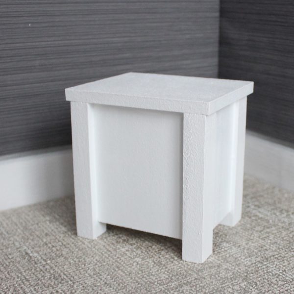 Bedside Table for Doll House – Plain White – 1:6 Scale Bedside Table for Doll House – Plain White – 1:6 Scale