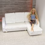 White doll sofa for barbie dolls
